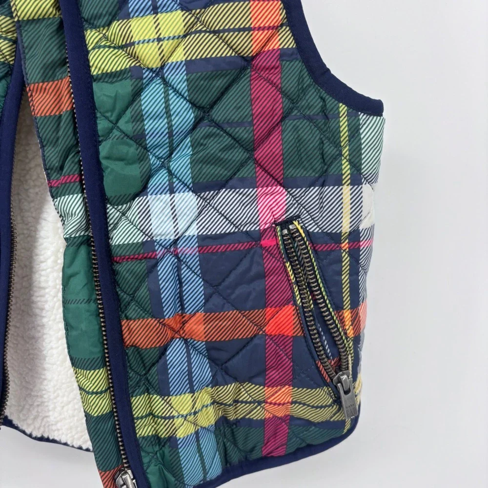 Baby GAP Plaid Quilted Vest Sherpa Lined Full Zip Warm Winter Layering‎
